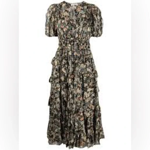 Ulla Johnson Aliya silk floral dress